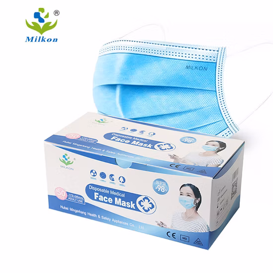 CE Surgical Mask En14683 Type Medical Iir Mascara Masc 3ply Isolation Disposable Face Mask Surgical Flat Face Mask