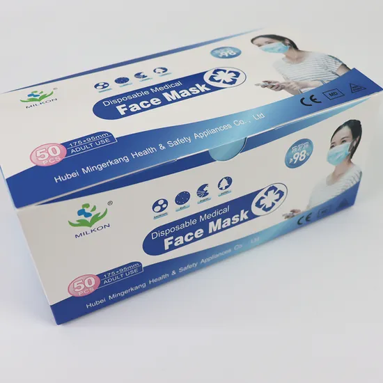 CE Surgical Mask En14683 Type Medical Iir Mascara Masc 3ply Isolation Disposable Face Mask Surgical Flat Face Mask