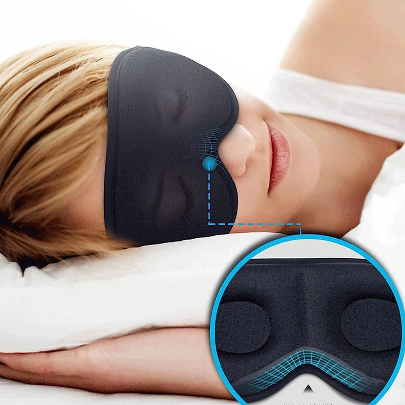 3D Removable Silk Travel Eye Mask for Deep Cool Eye Cup Sleep Mask