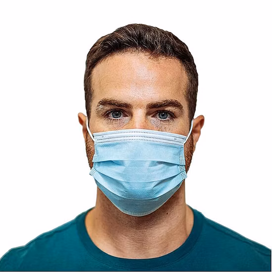 3-lagige Einweg-Gesichtsmaske in blauer Farbe